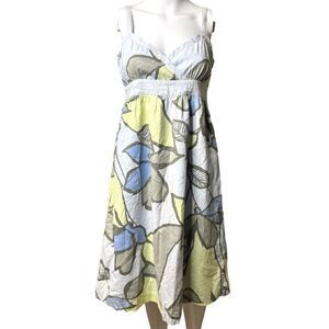 A New Approach Floral Midi Dress Blue and Green Size 4